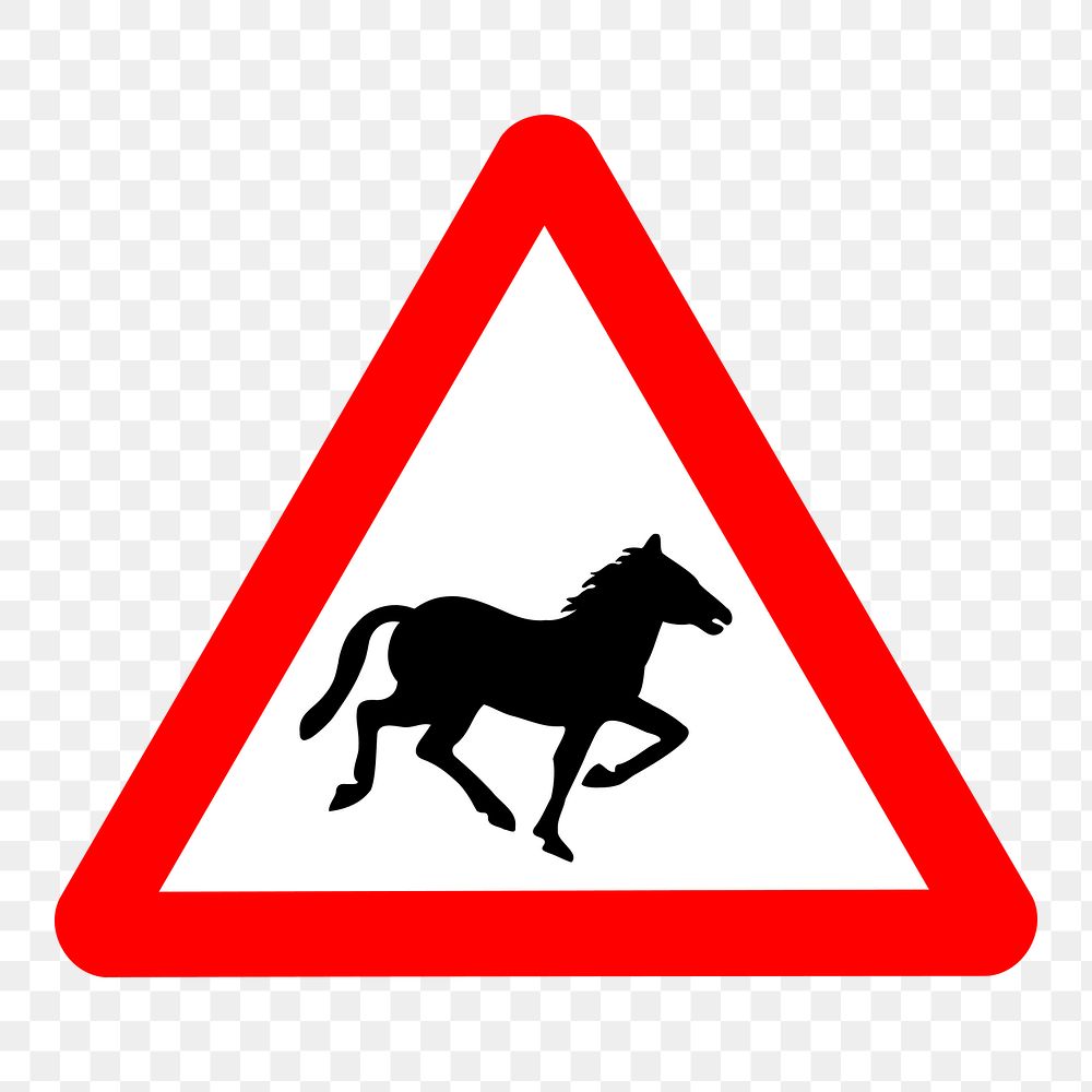 Beware of horse png sticker, transparent background. Free public domain CC0 image.