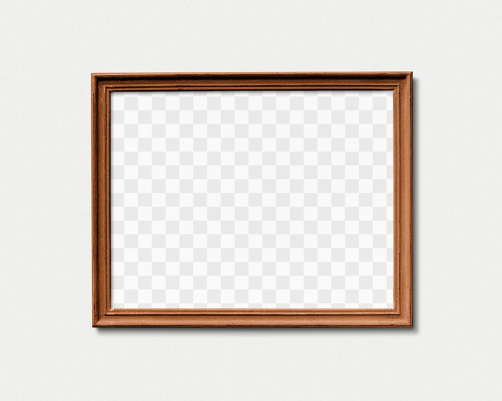 Wooden frame png mockup, transparent design