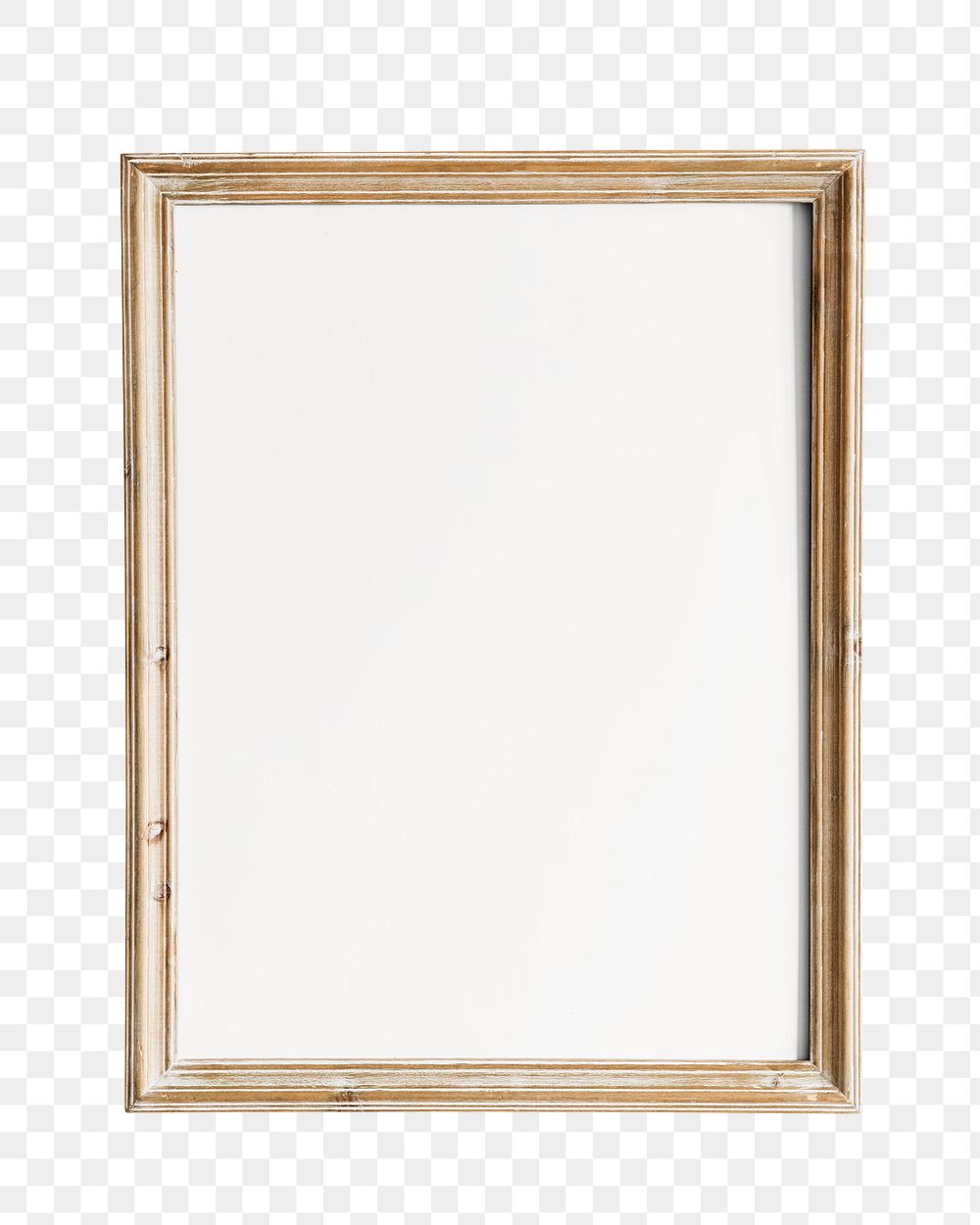 Png classic wooden frame sticker, transparent background