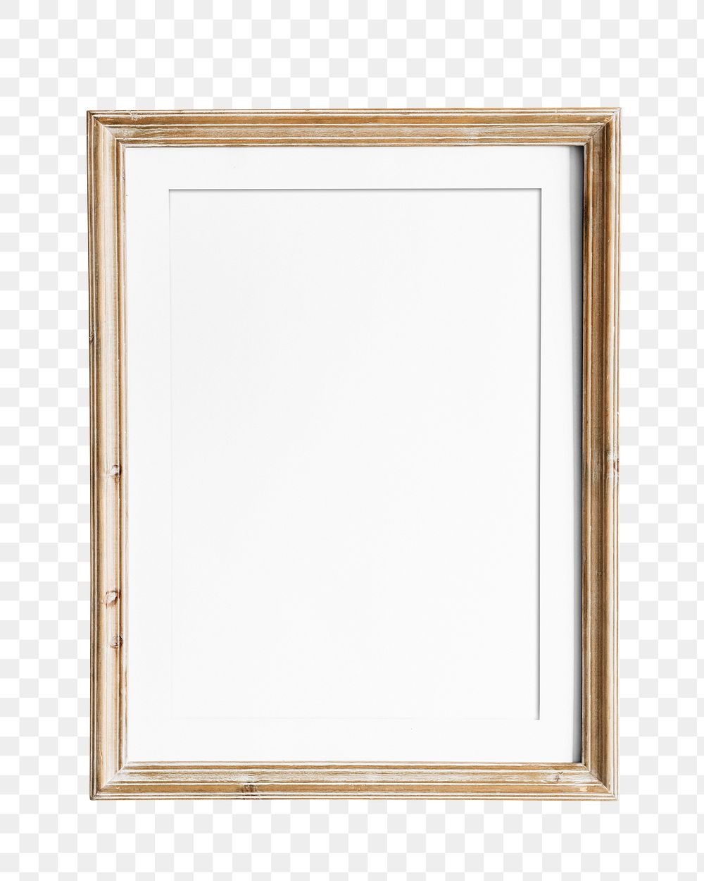Classic wooden frame png sticker, transparent background