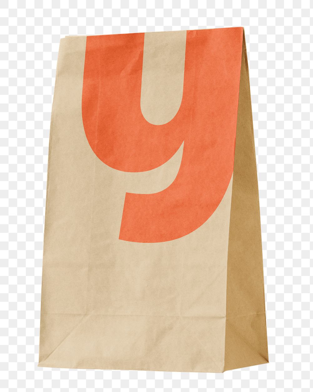 Folded paper bag png sticker, transparent background