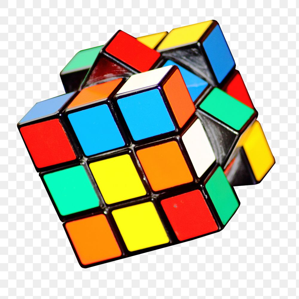 Puzzle cube game png sticker, transparent background