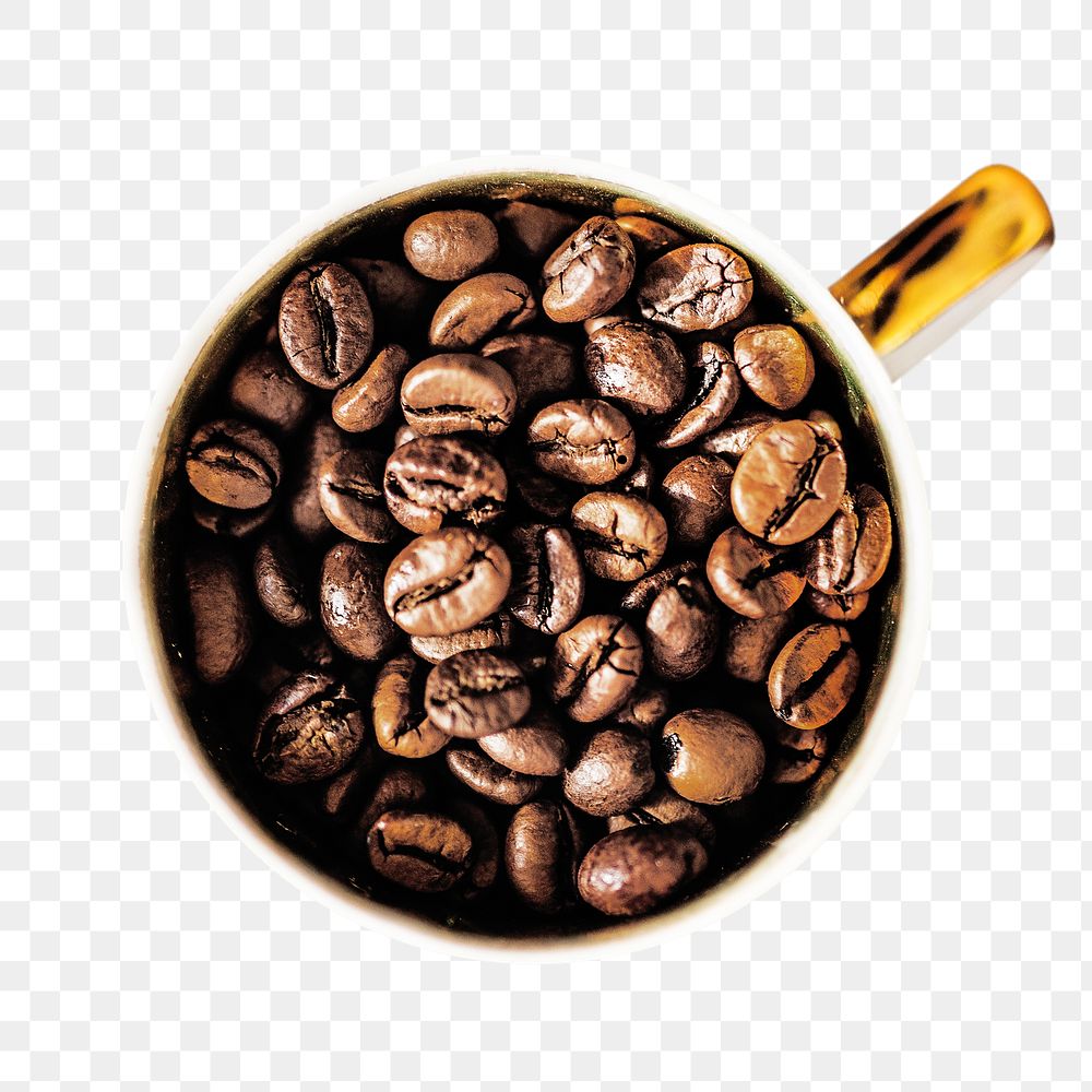 Coffee beans png sticker, transparent background 