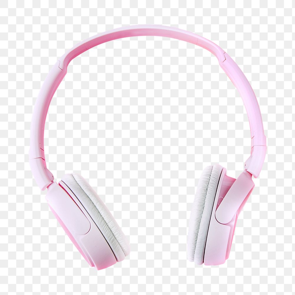 Pink headphone png, transparent background