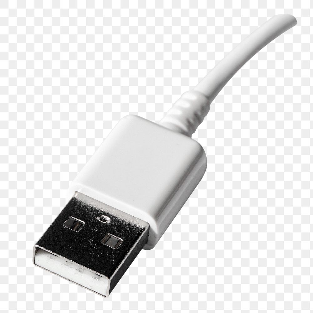 USB cable  png sticker, transparent background