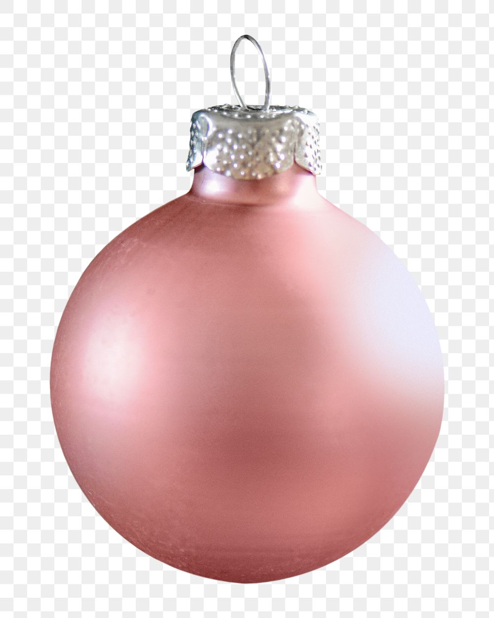 Pink Christmas bauble png sticker, transparent background