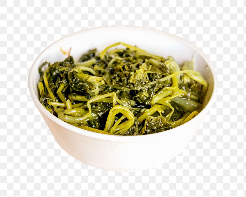 Spinach side dish png sticker, transparent background