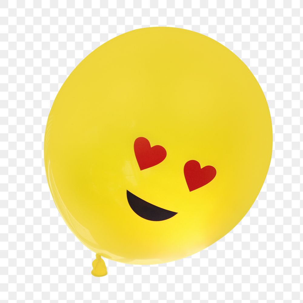 Heart-eye balloon png sticker, transparent background