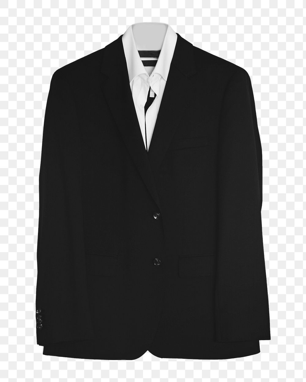 Black suit png sticker, transparent background