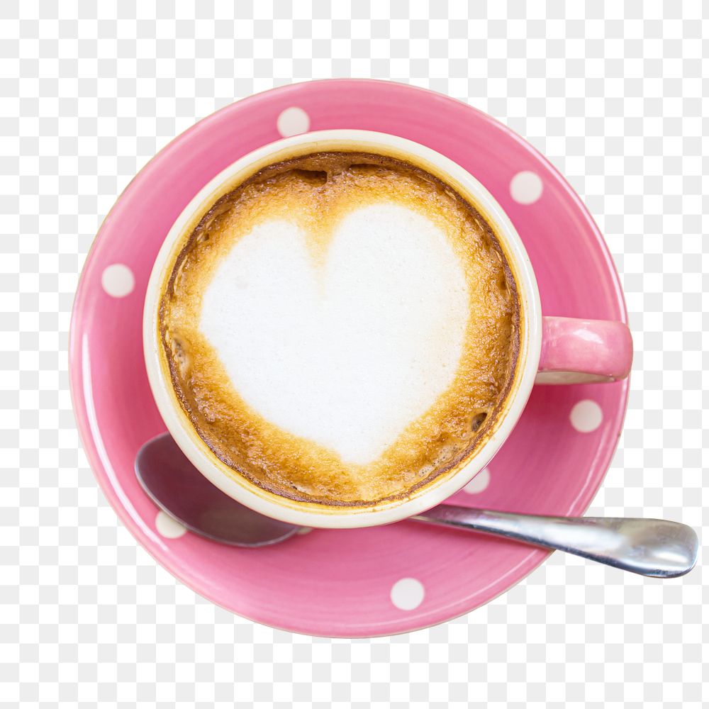 Coffee latte art  png sticker, transparent background