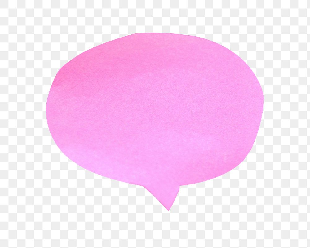 Png pink speech bubble sticker, transparent background