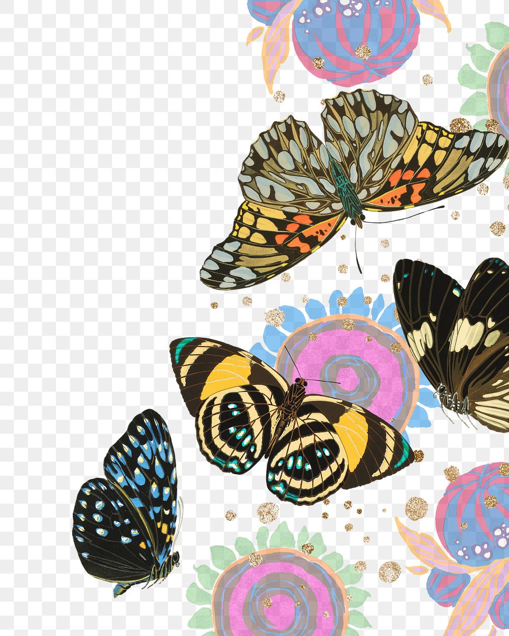 E.A. S&eacute;guy's butterfly png frame, transparent background. Remixed by rawpixel.