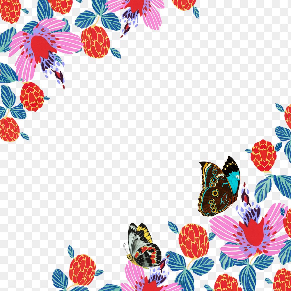 E.A. Séguy's butterfly png frame, transparent background. Remixed by rawpixel.