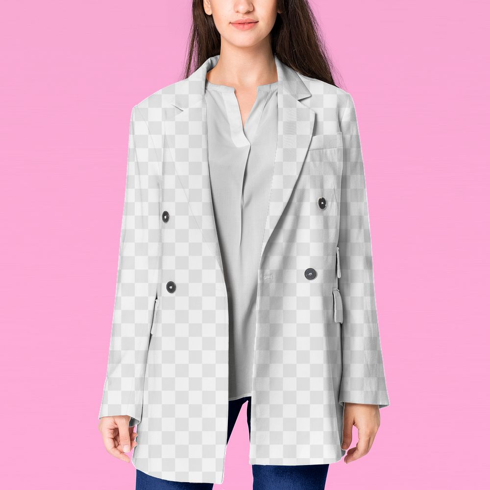 Women's coat png transparent mockup, winter fashion