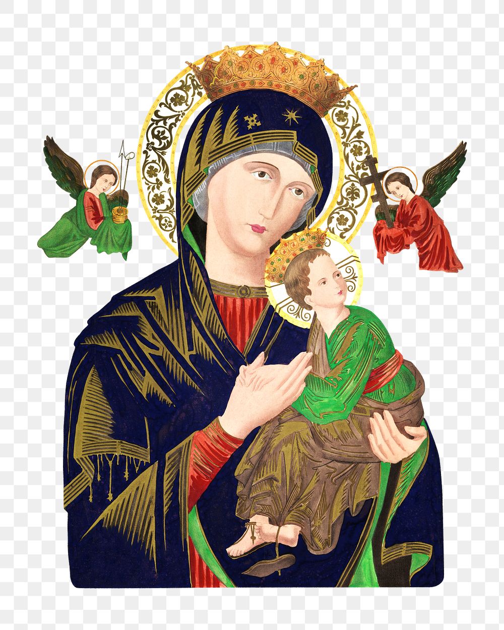 Png S. Maria de Perpetuo Succursu, Our Lady of Perpetual Help on transparent background.   Remastered by rawpixel