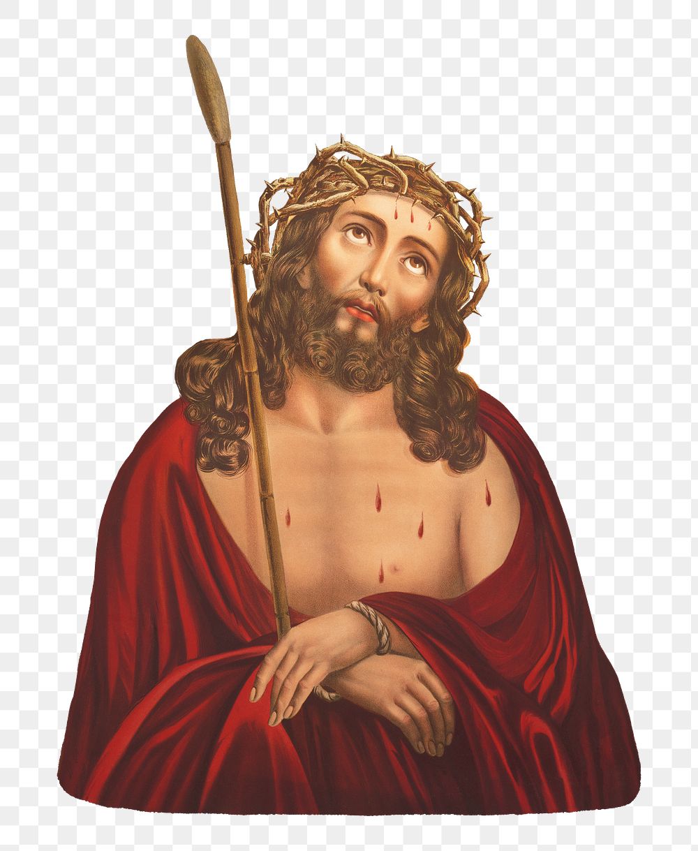 Jesus Christ png crown of thorns on transparent background.  Remastered by rawpixel