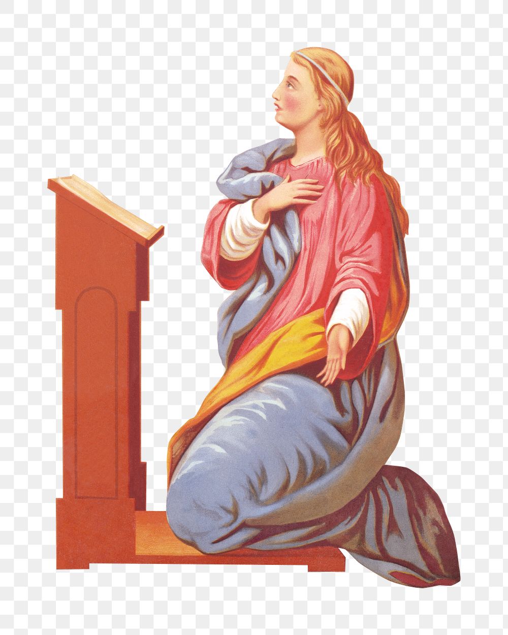 The Annunciation's woman png sticker on transparent background.  Remastered by rawpixel