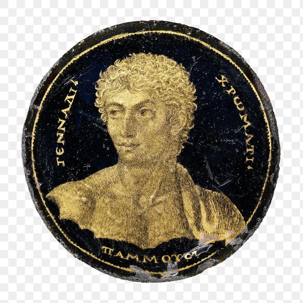 Medallion png portrait of Gennadios sticker, transparent background.    Remastered by rawpixel