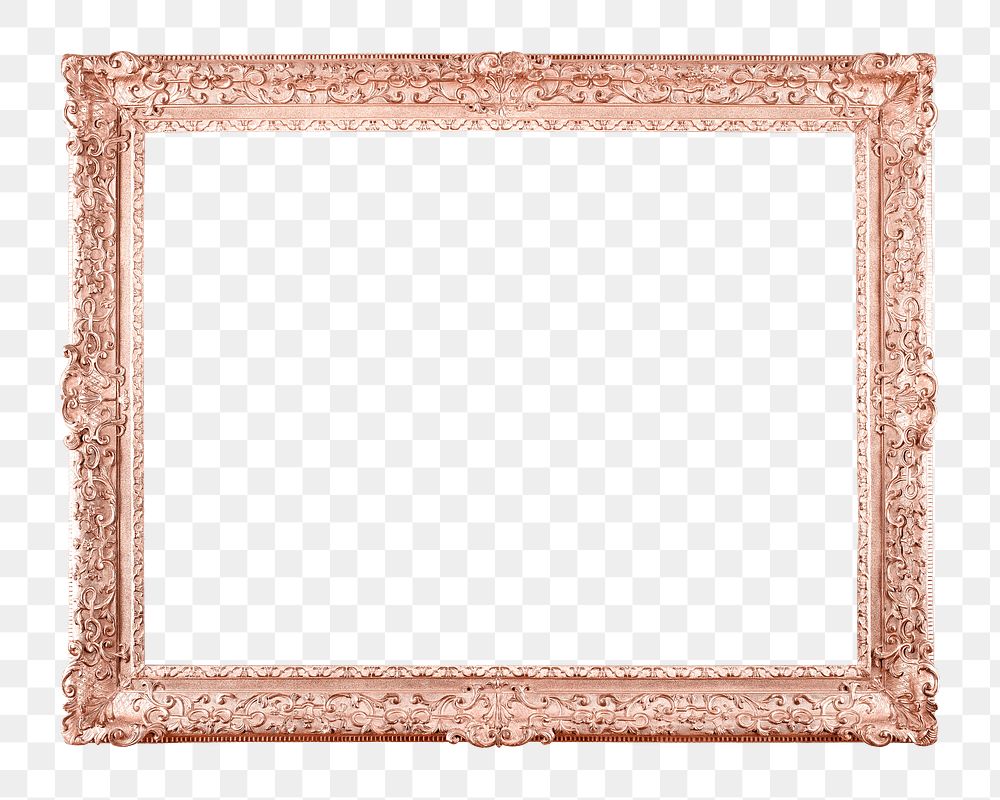 PNG copper picture frame sticker, transparent background. Remixed by rawpixel.