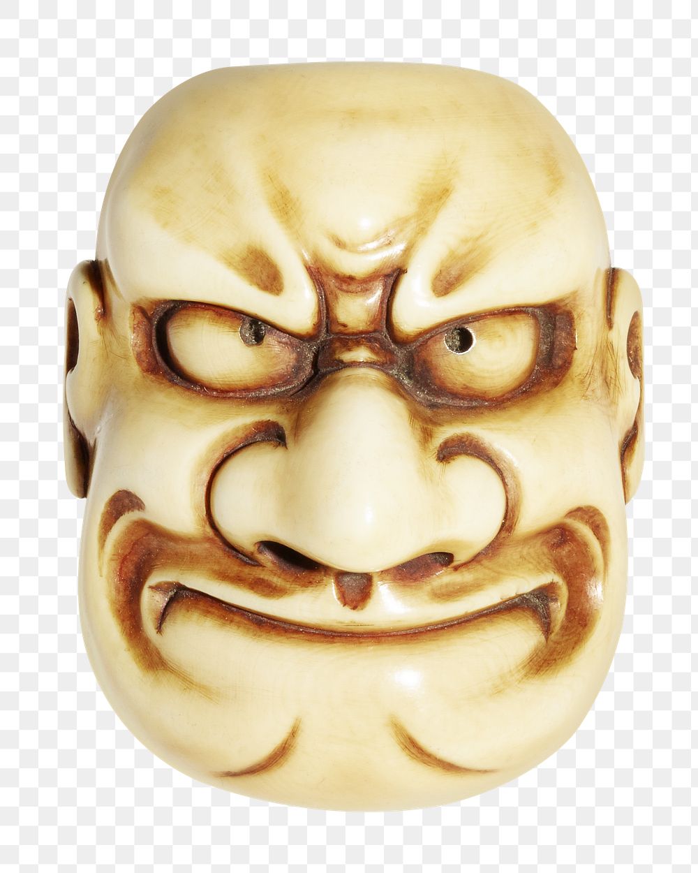 PNG Japanese ivory mask sticker, transparent background.    Remastered by rawpixel