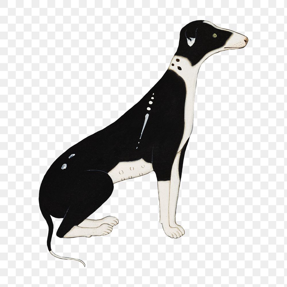 Vintage dog png sticker, animal on transparent background.  Remastered by rawpixel