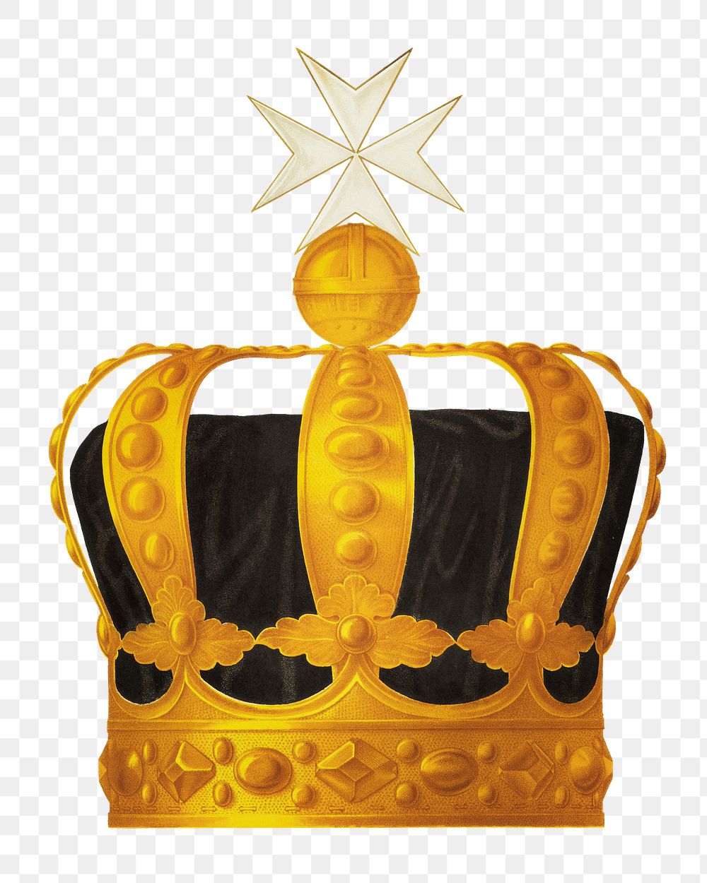 Maltese crown png sticker, transparent background.   Remastered by rawpixel