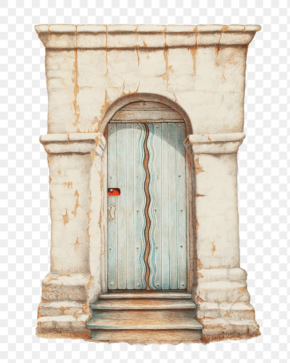 Arch door png vintage architecture sticker, transparent background.   Remastered by rawpixel