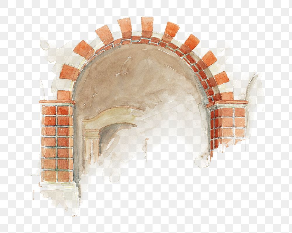 Arch doorway png architecture sticker, transparent background.   Remastered by rawpixel