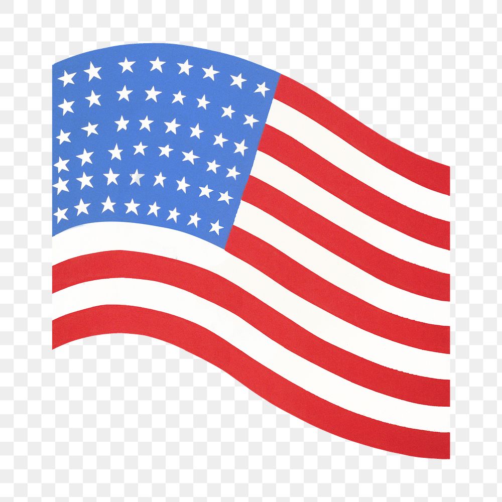 US flag png patriotic sticker, transparent background.  Remixed by rawpixel.