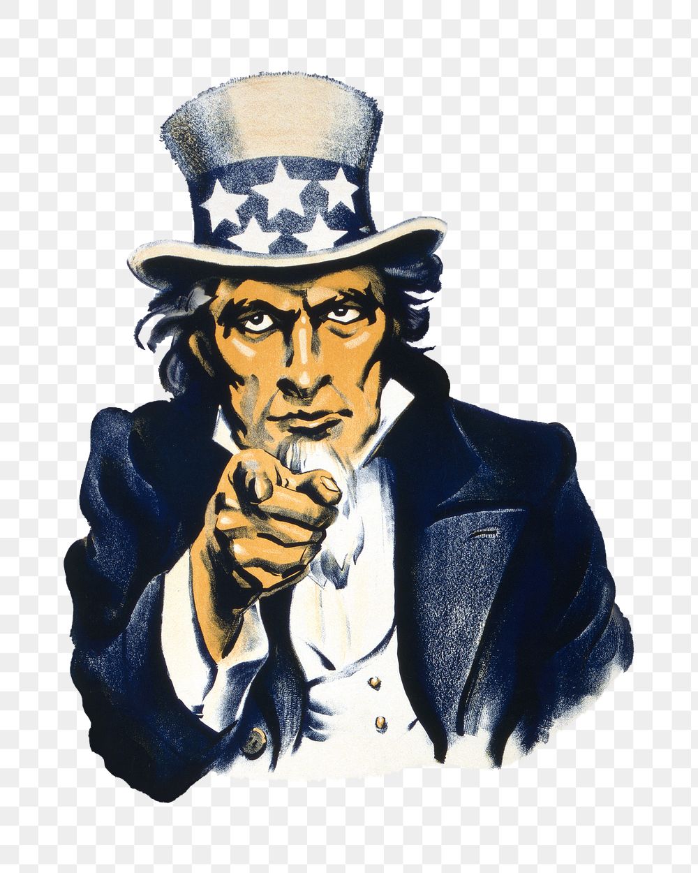 Uncle Sam png American patriotism sticker, transparent background.  Remixed by rawpixel.