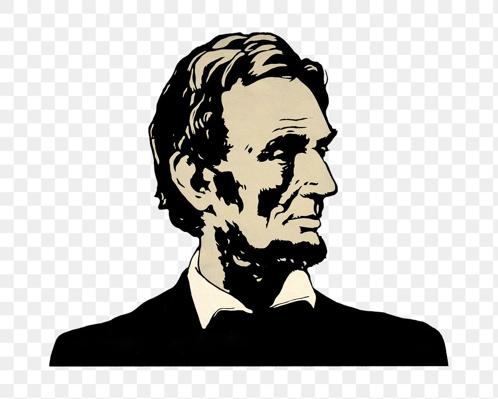 Abraham Lincoln png famous man sticker, transparent background.  Remixed by rawpixel.