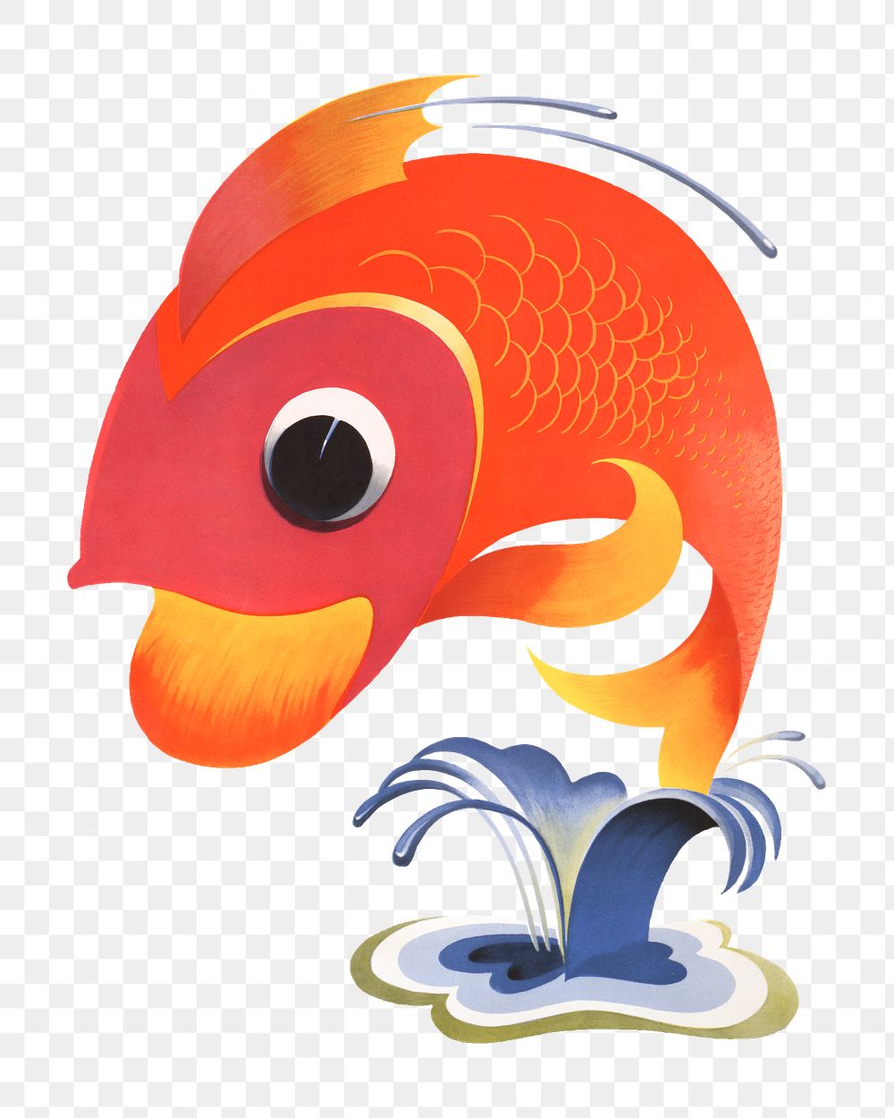Jumping fish cartoon png sticker, animal illustration, transparent background.  Remixed by rawpixel.