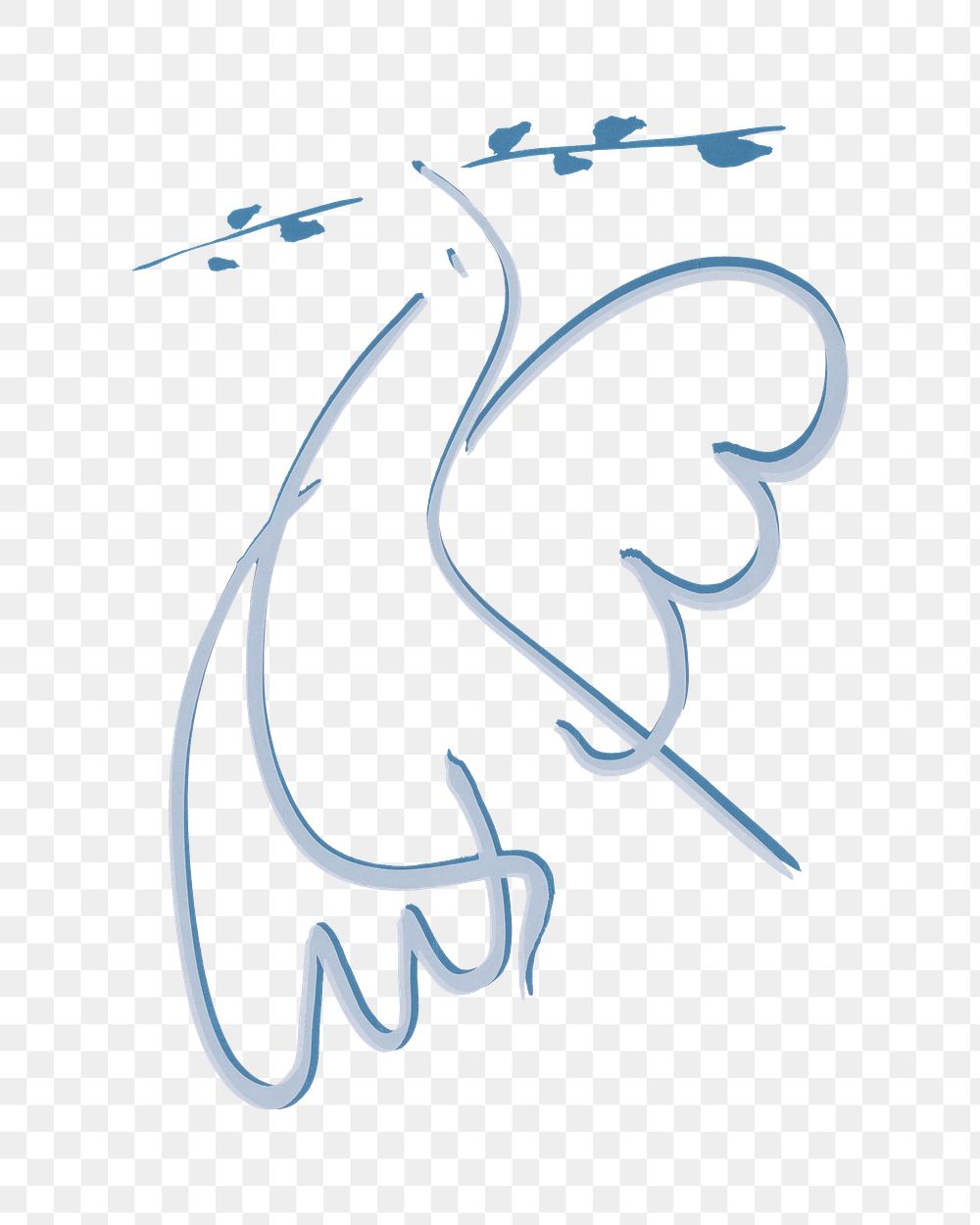 Peace dove png sticker, with branch illustration, transparent background.  Remixed by rawpixel.