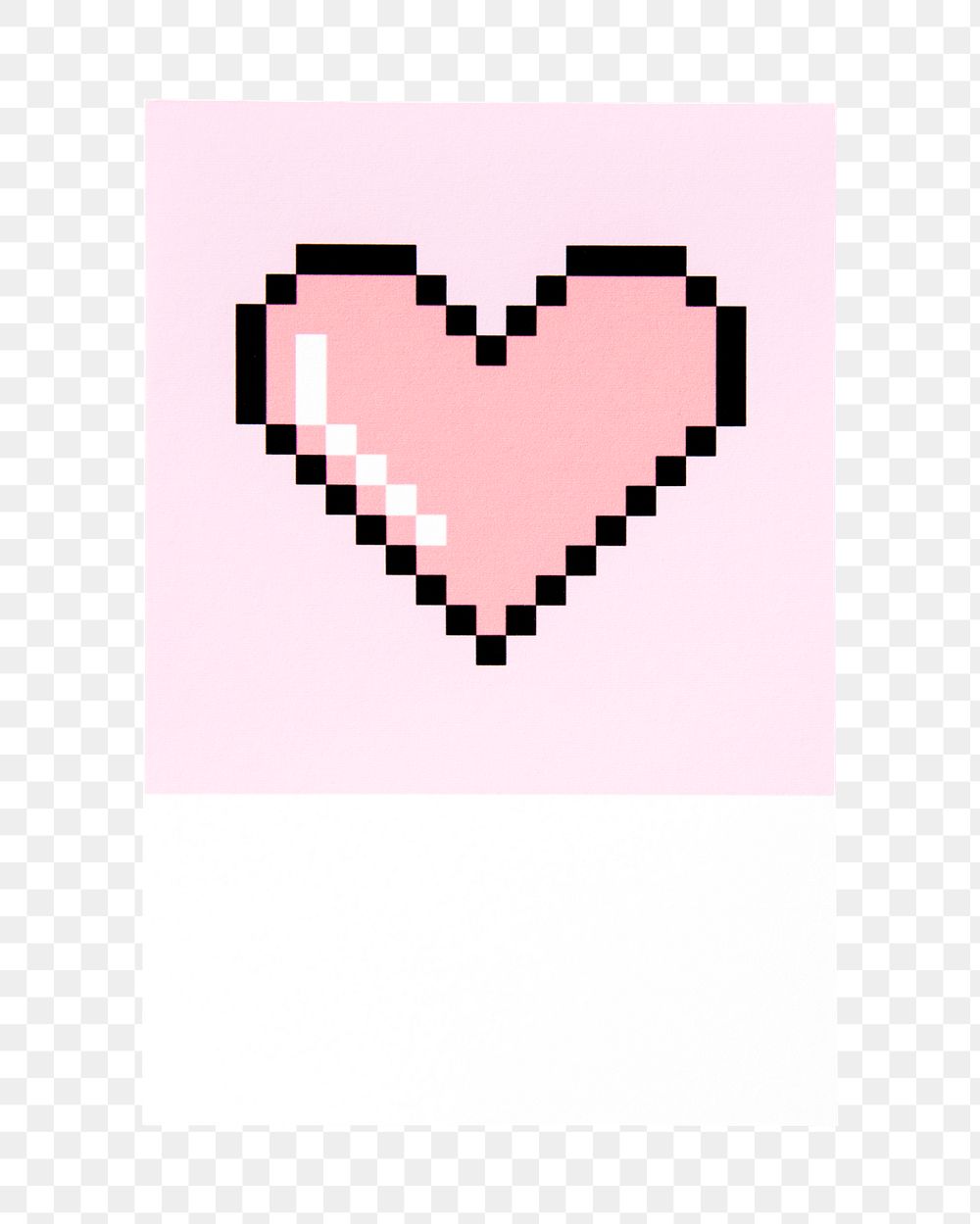 Pixelated heart png 3D illustration in transparent background