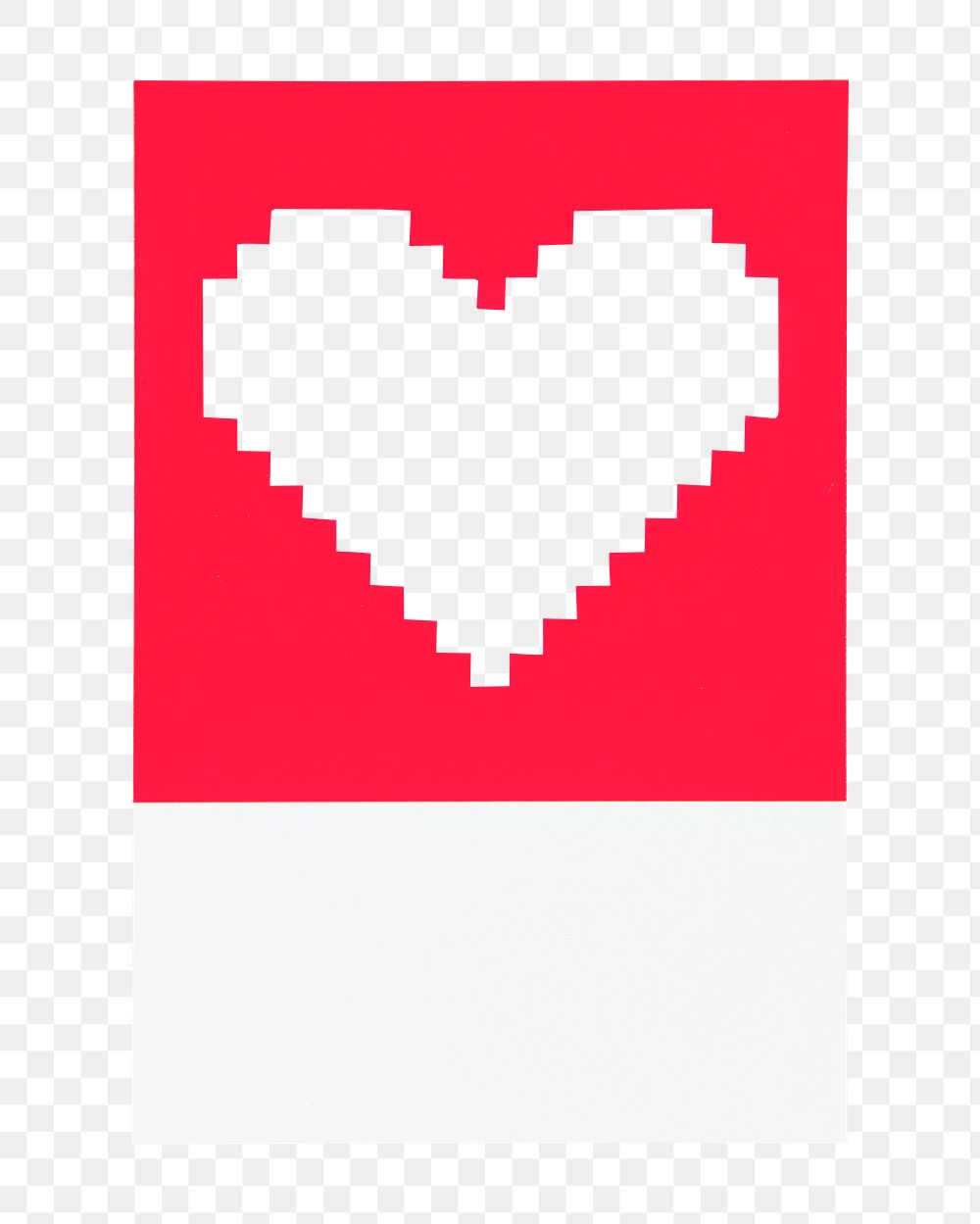 Pixelated heart png 3D illustration in transparent background