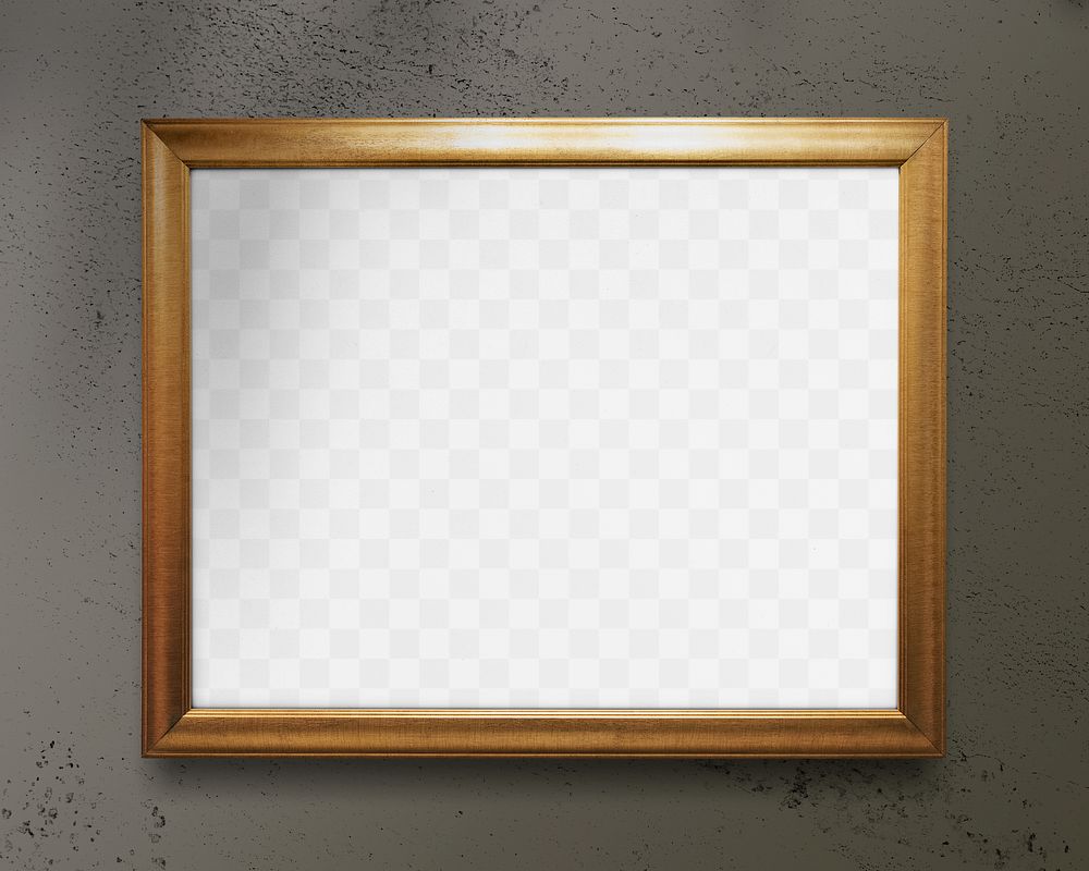 Gold picture frame  png mockup, transparent design