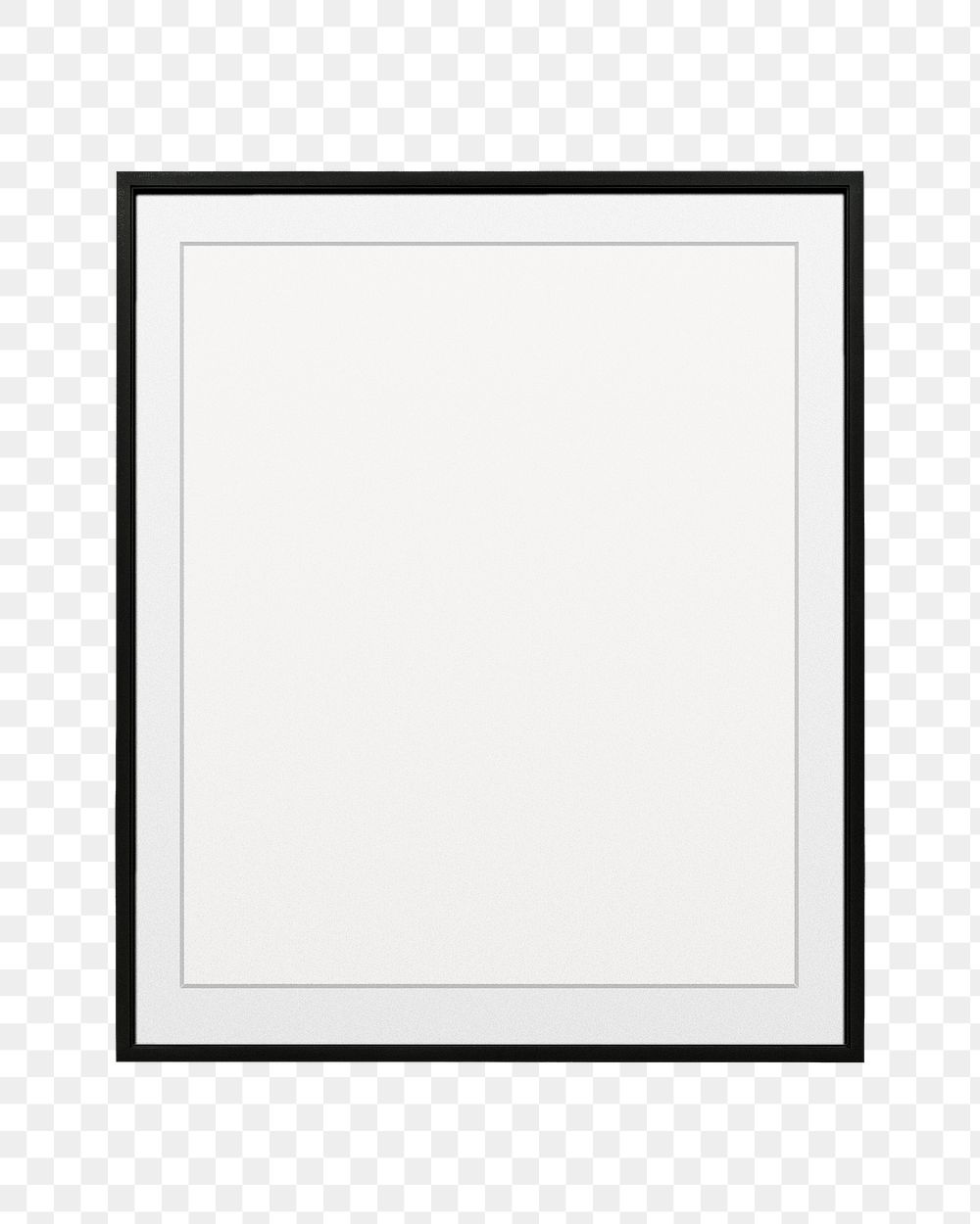 Black picture frame  png sticker, transparent background