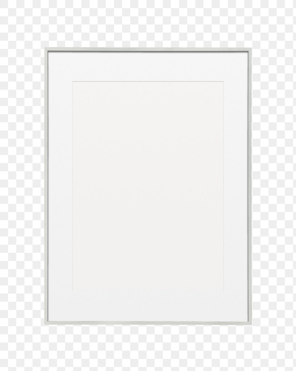 White picture frame  png sticker, transparent background