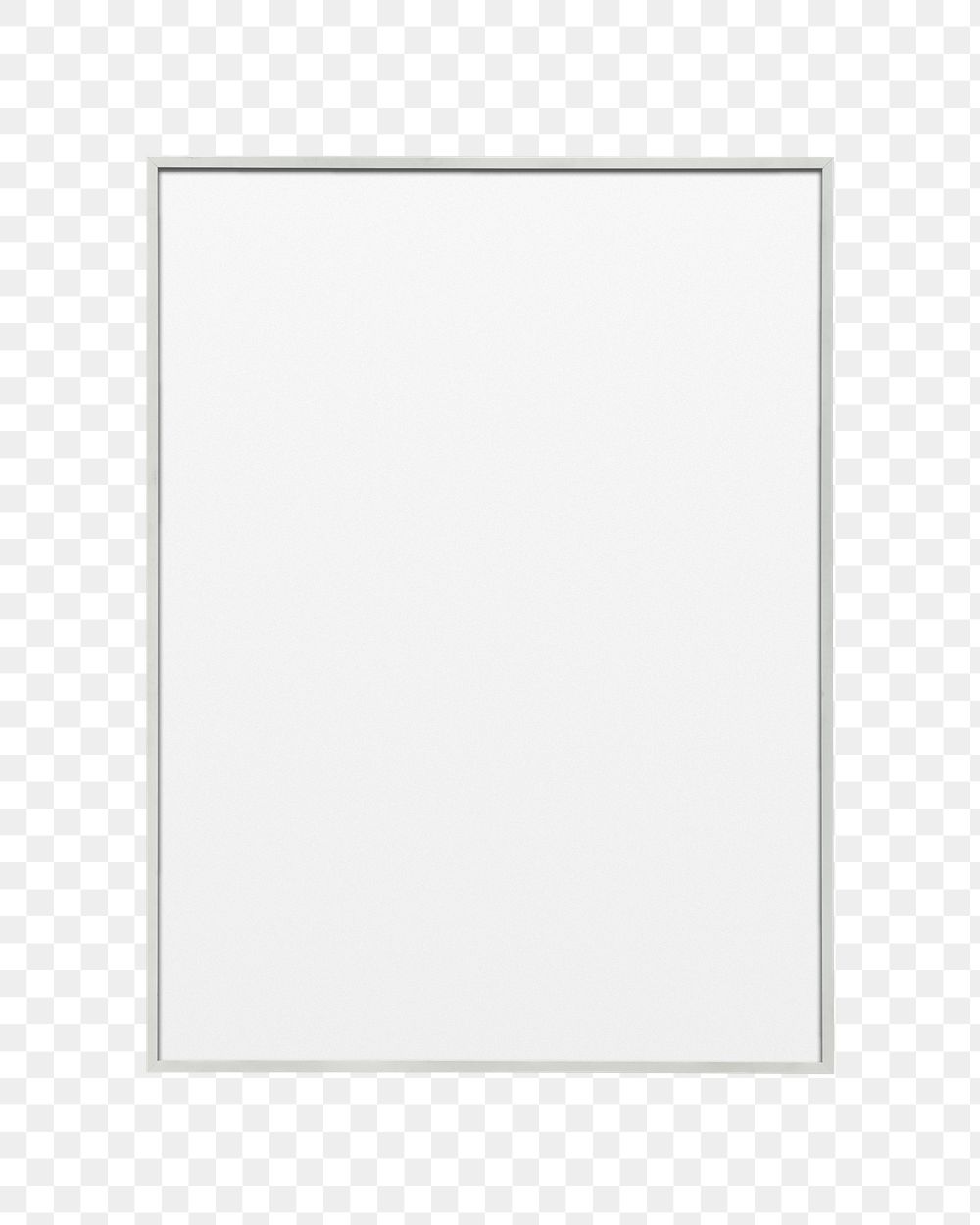 Png white picture frame sticker, transparent background