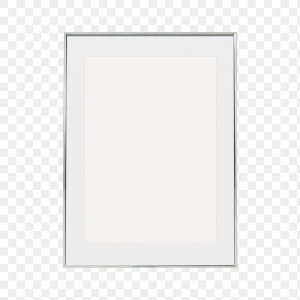 Gray picture frame  png sticker, transparent background