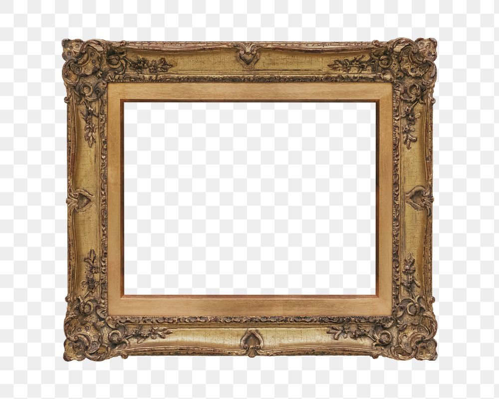 Vintage ornamental frame  png sticker, transparent background