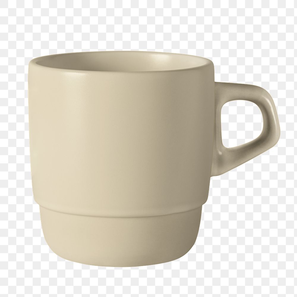 Beige coffee cup png sticker, transparent background