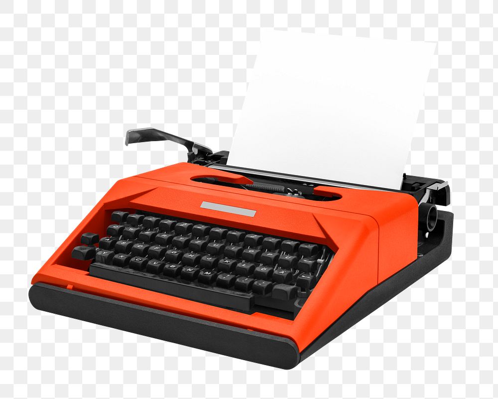 Retro typewriter png sticker, transparent background