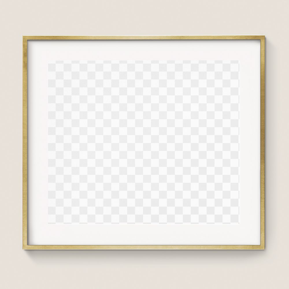 Gold square frame  png mockup, transparent design