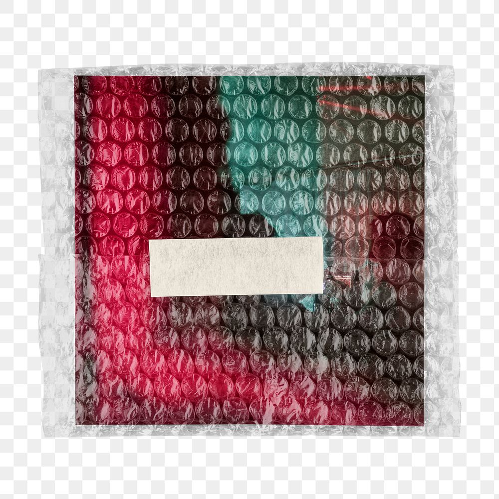 Bubble wrapped card png sticker, transparent background