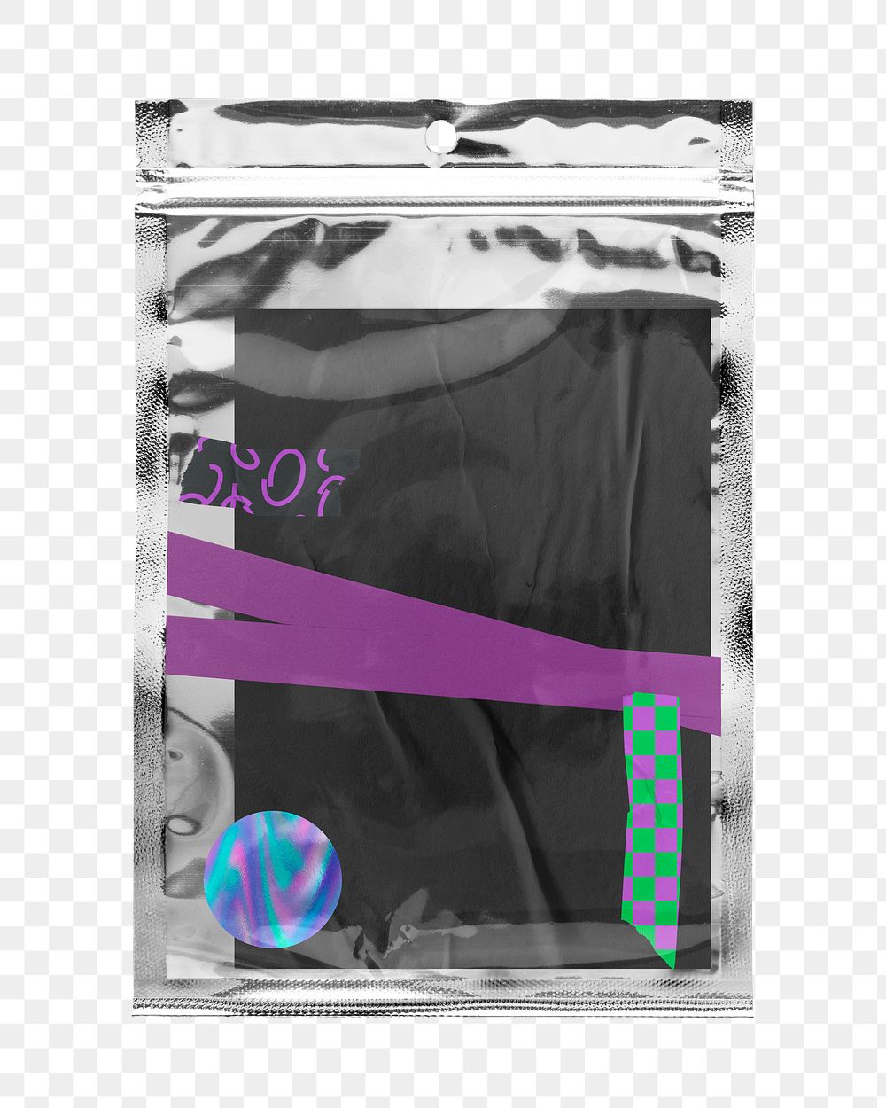 Product packaging bag png sticker, transparent background