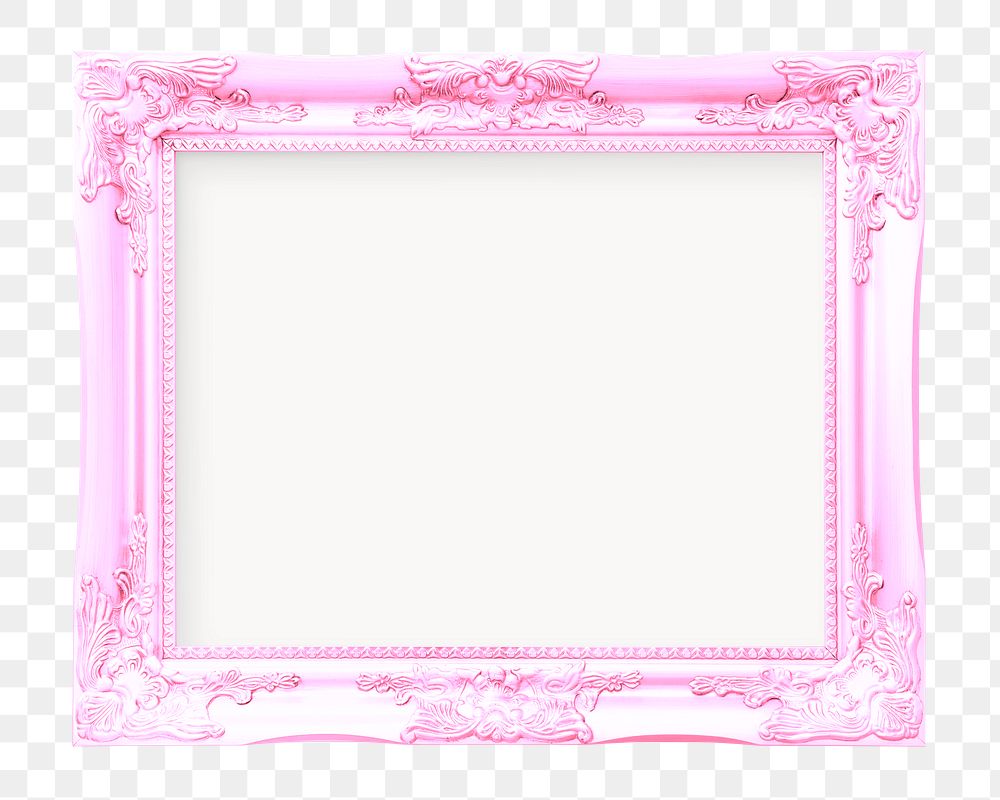 Png pink picture frame sticker, transparent background