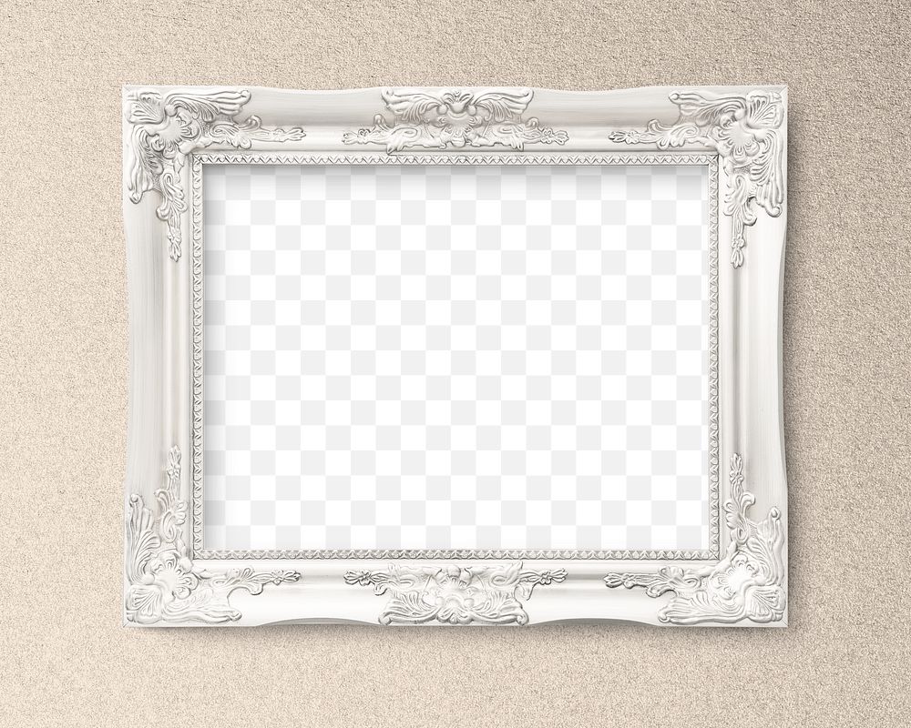 Vintage white frame  png mockup, transparent design