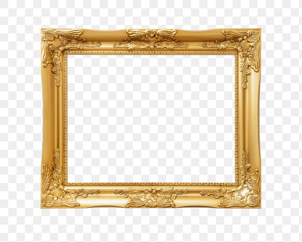 Gold premium frame  png sticker, transparent background