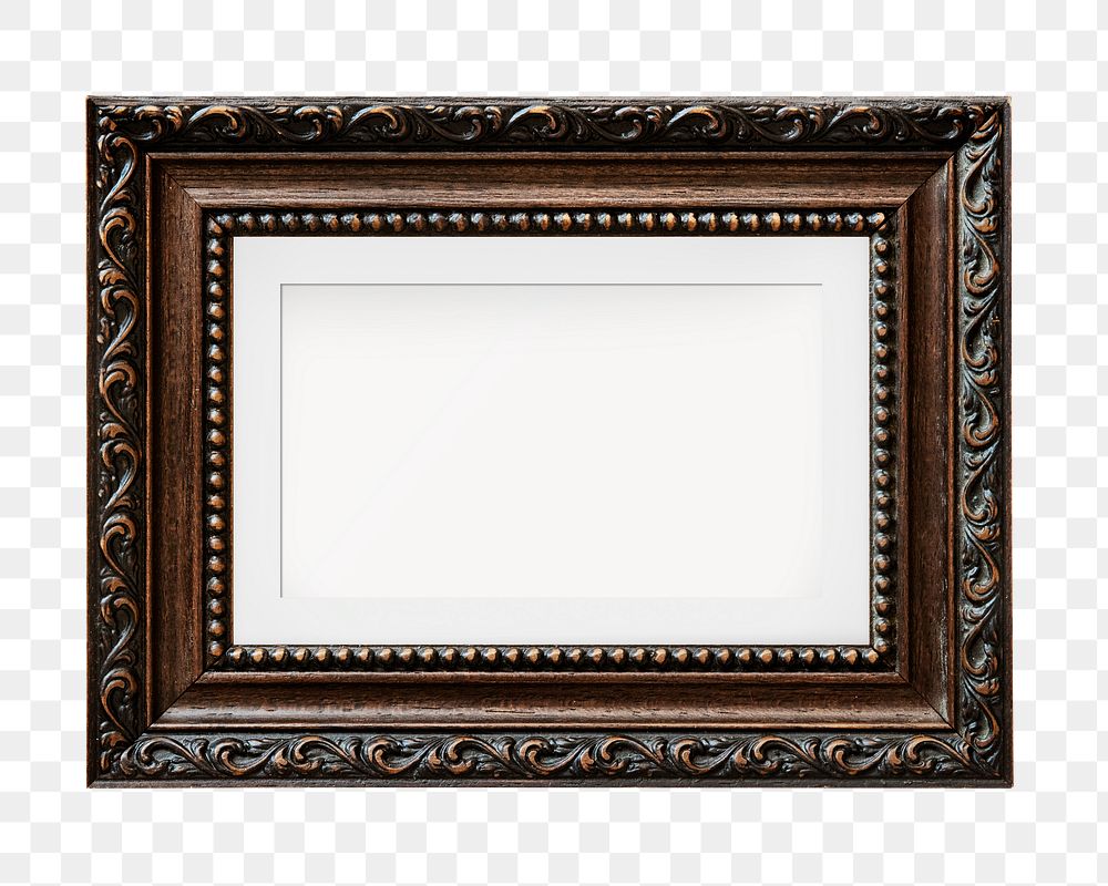 Png vintage premium frame sticker, transparent background